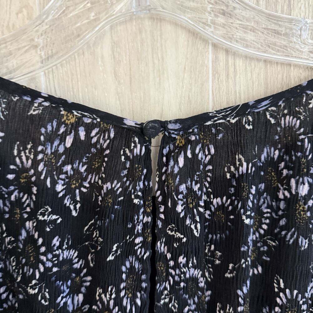 Free People Dress Open Back Size XS Black & Purple Floral Boho Charlotte Lace - Picture 16 of 16